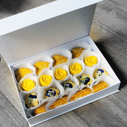 Exquisite Delights: Assorted Cookie Box - Pansy, Rose, and exotic Treasures